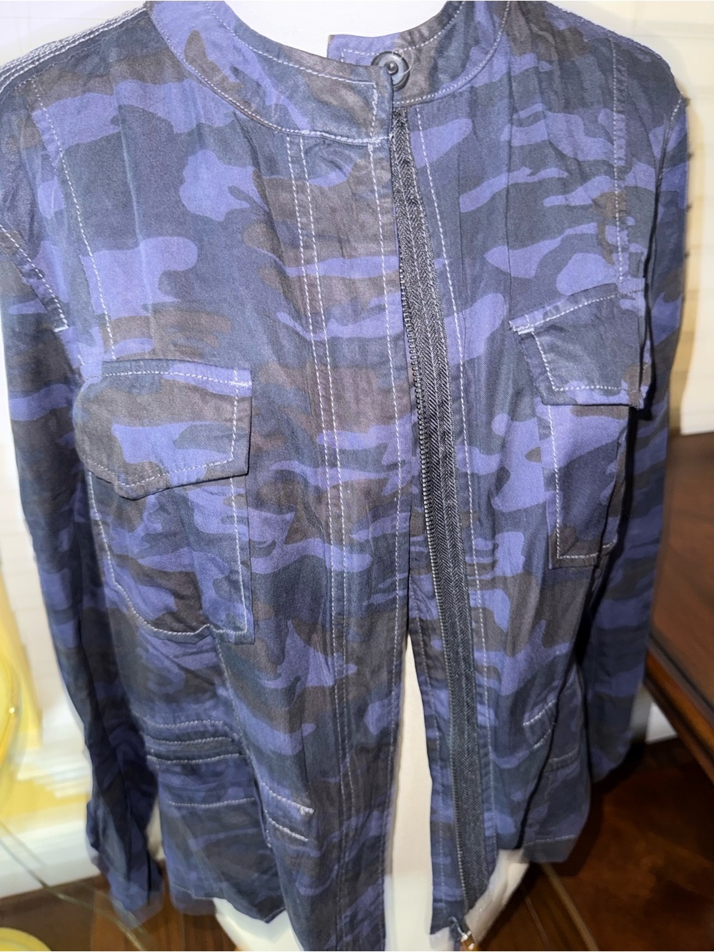 Sanctuary Navy and Black Camo Utility Jacket